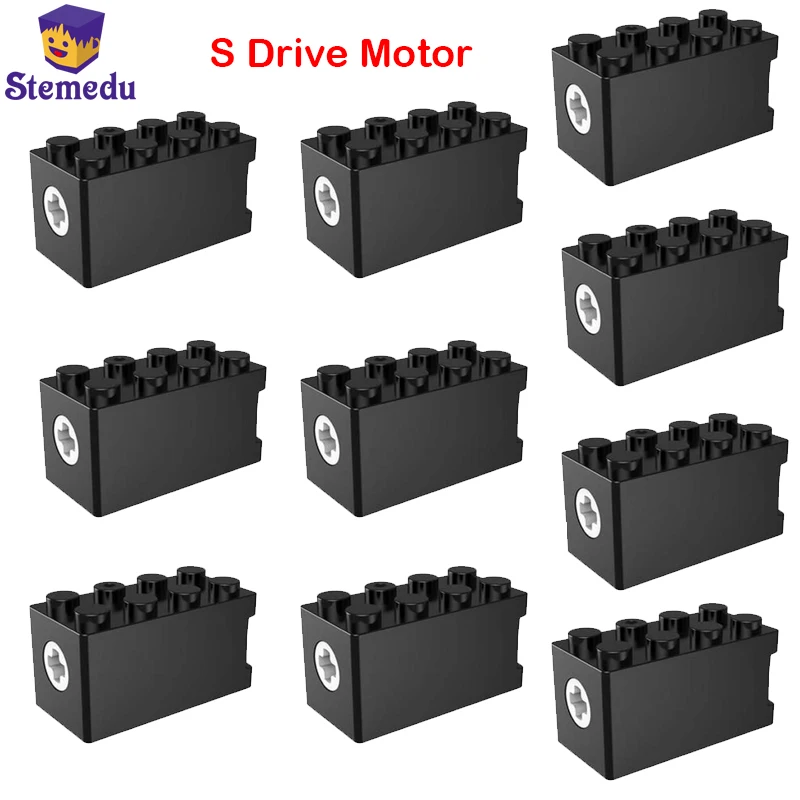 

10pcs S Drive Motor Compatible with Legoeds Motor Power Pack Modified Slow Torque MOC Tech Power Functions Components Engine Toy