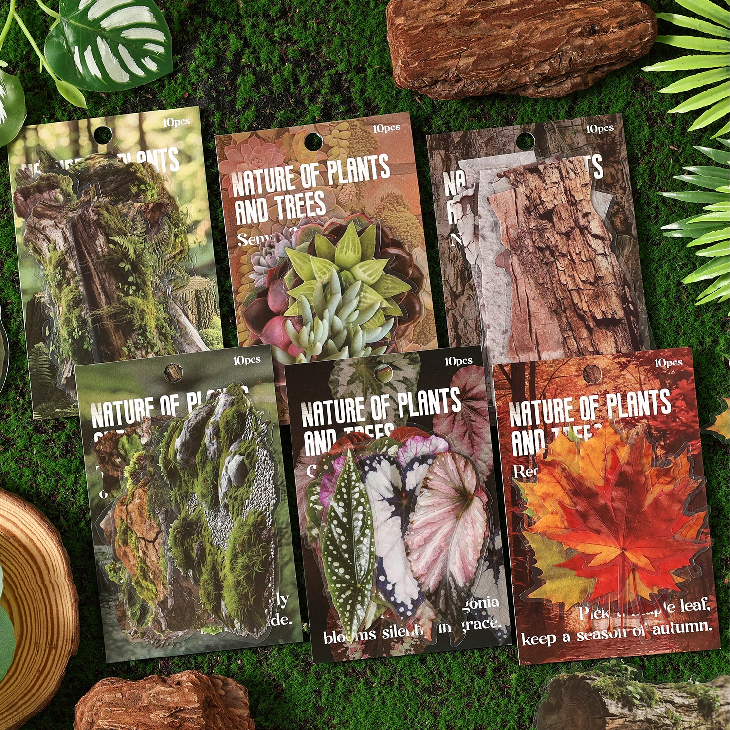 

10pcs/pack Plant and Grass Natural Series Ins Plant Green Leaf PET Stickers DIY Diary Scrapbook Aesthetics Stationery Stickers