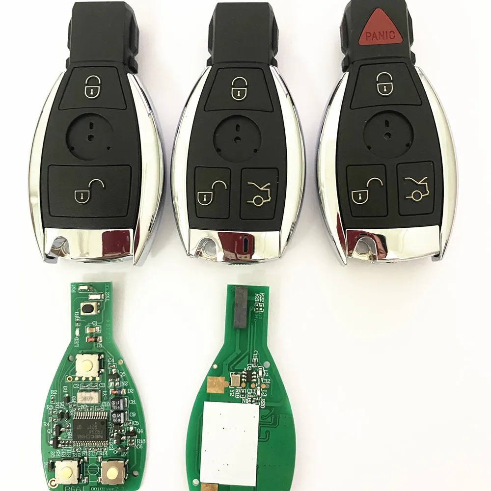 1pcs 3/4 Buttons Smart Key Fob 433MHz for Mercedes Benz Auto Remote Key Support NEC And BGA 2000+ Year NO LOGO