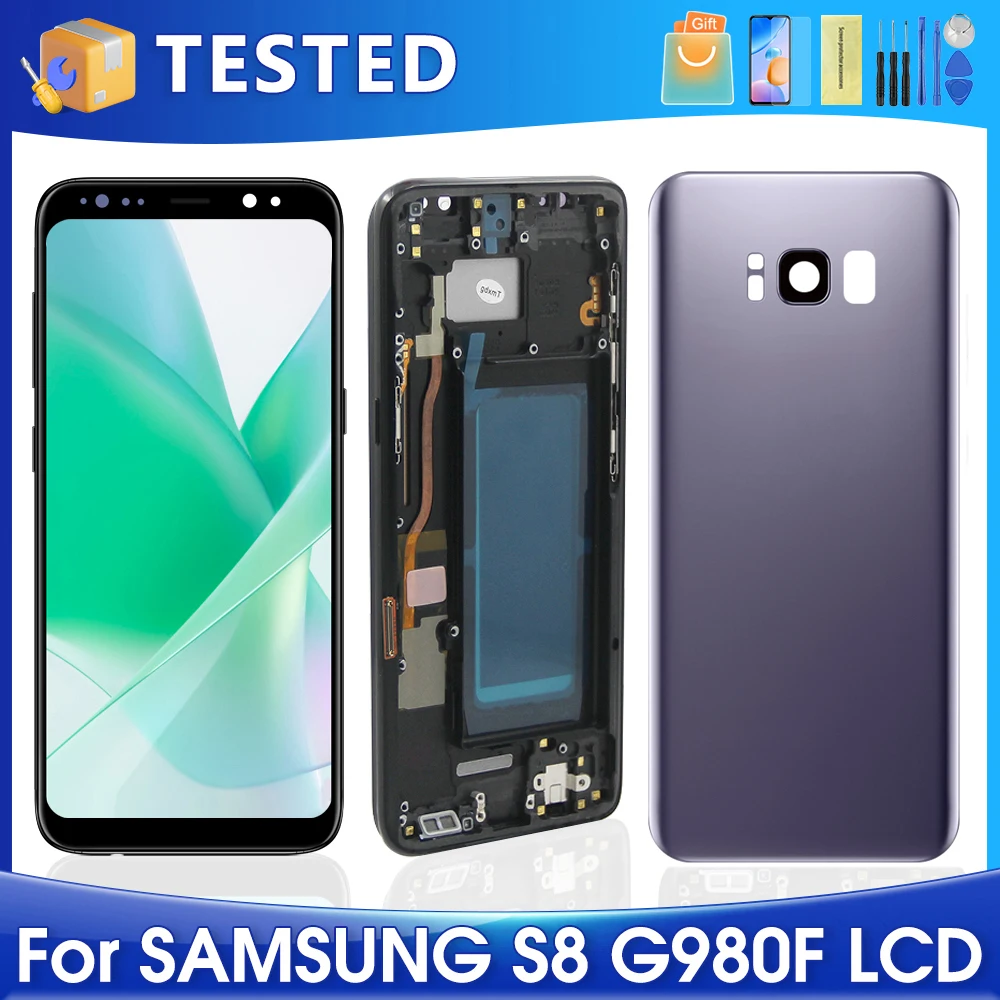 S8 dla Samsung przetestowane dla G950W G950S G950K G950L G950F G950N wyświetlacz LCD ekran dotykowy wymiana zespołu Digitizer