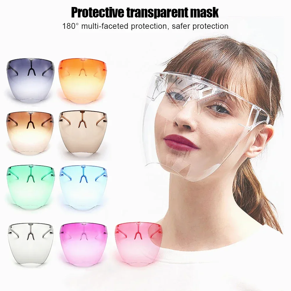 Unisex Colorful Eye Shield Visor Large Mirror cycling Sun Glasses Half Face Shield Guard Protector Face Mask Anti-spray Mask