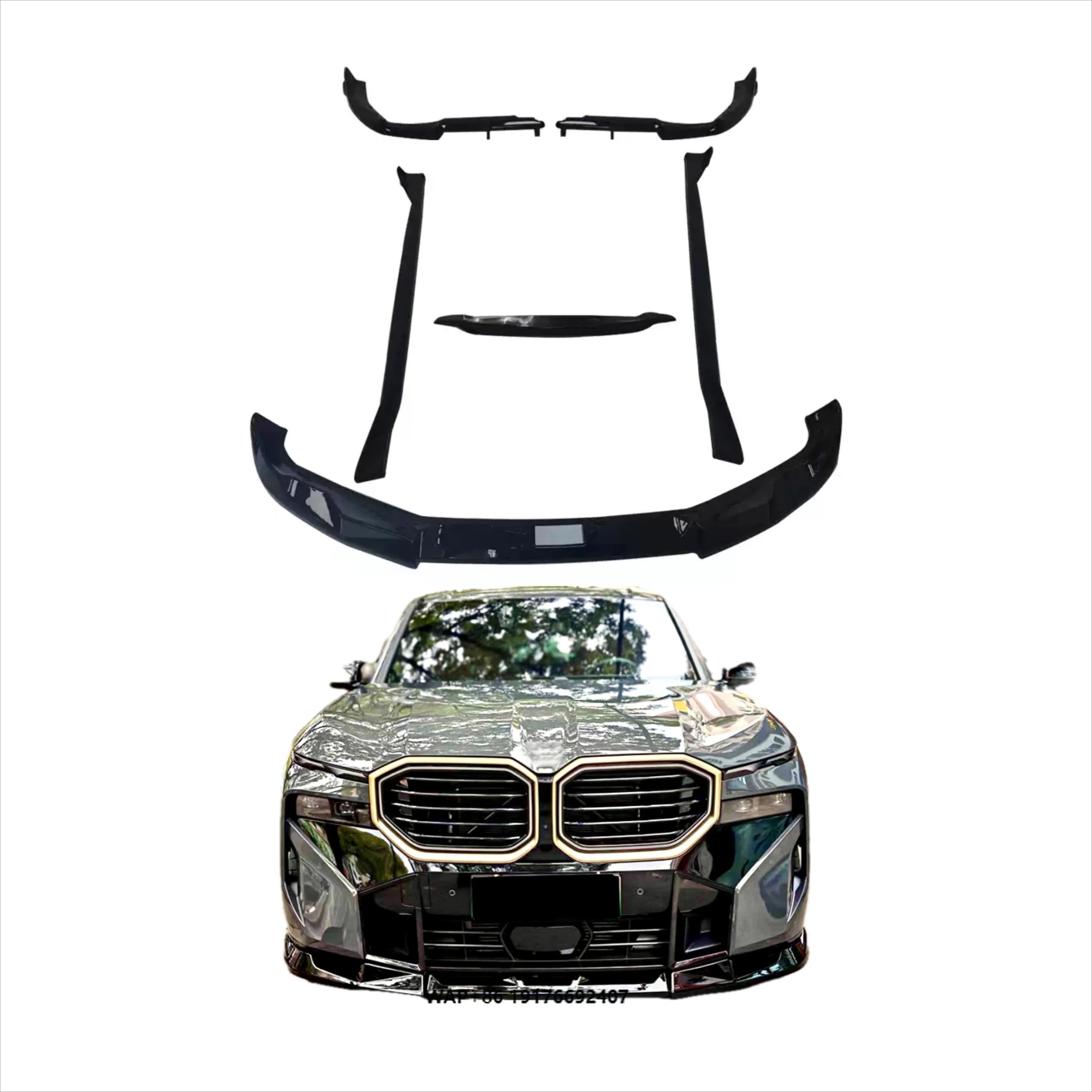 Top Ranking Tuning M-Style Body Kit for XM Front Lip Rear Diffuser Side Skirts Top Wing Glossy Black Aerokit High Fitment
