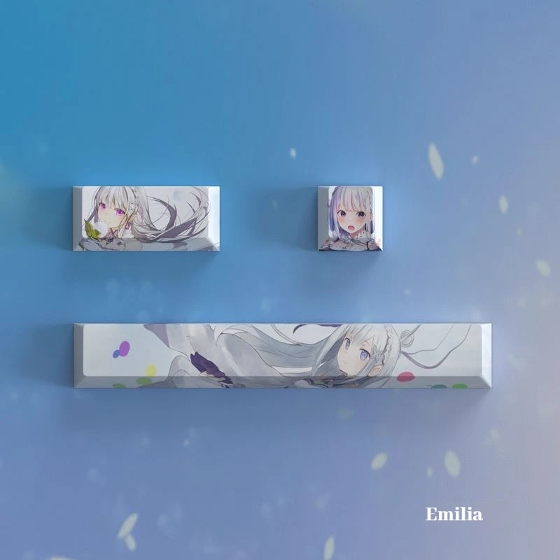 Re:ZERO Rem Ram Keycaps Anime thema keycap 4 toetsen Cherry hoogte PBT Vijfzijdige Thermische Sublimatie Mechanische Toetsenbord Keycaps