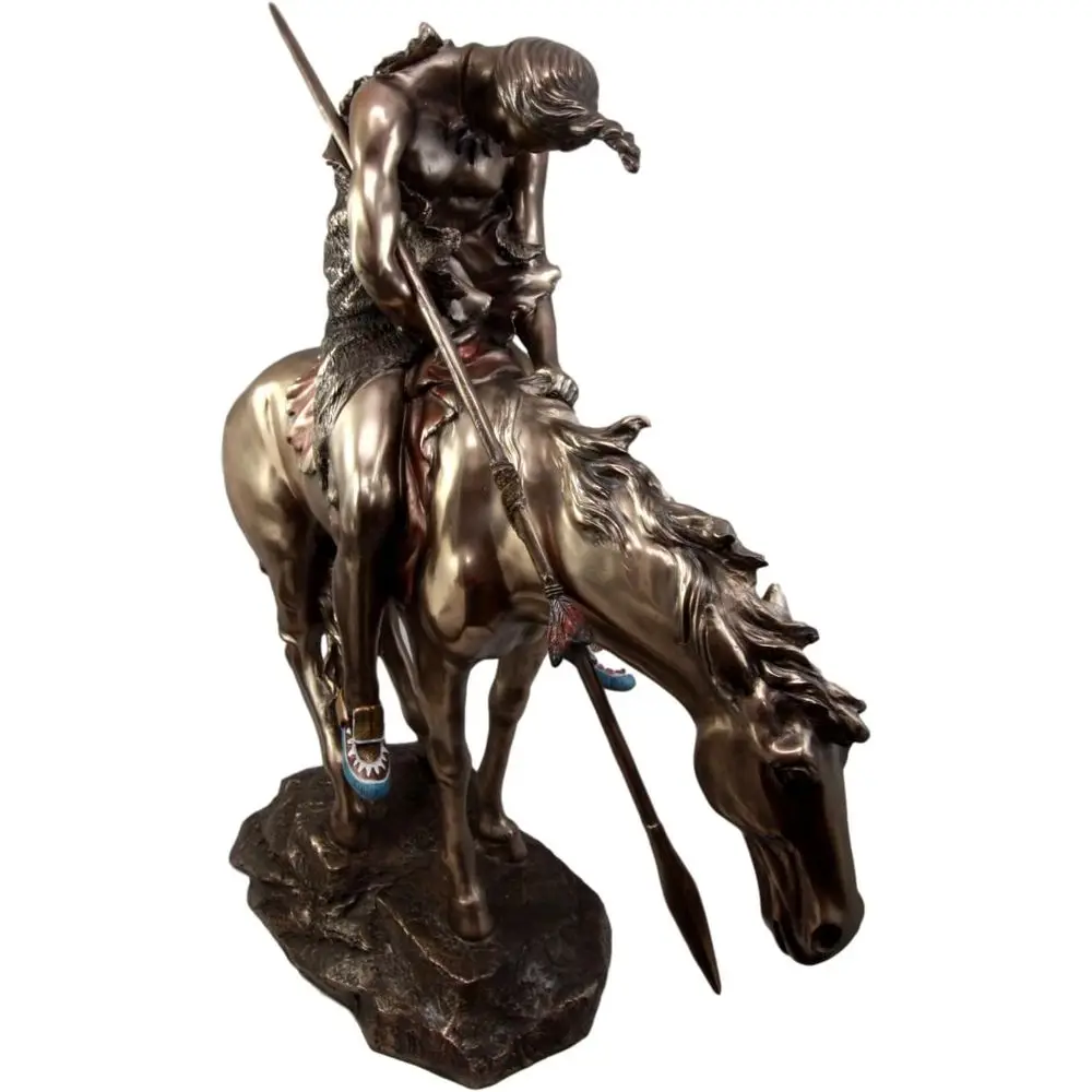 

23 Tall Native American Brave Statue on a Worn Path Figurine