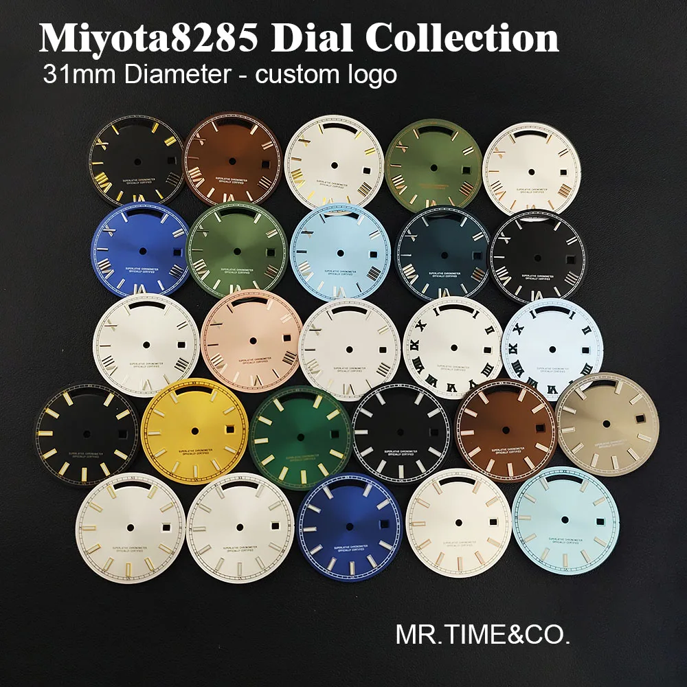 

Циферблат для часов диаметром 31 мм, циферблат для часов Miyota 8285, циферблат для мужских часов, циферблат с индивидуальным логотипом, подходит для часов с механизмом Miyota 8285, аксессуары для часов