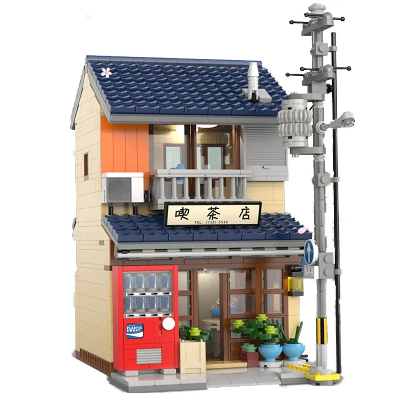 Anime Kawaii Building Blocks Japanese Style Tea House Street View Model Educational Assembly Toys Ornaments Girls Birthday Gifts