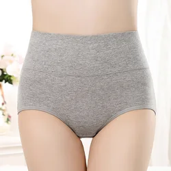 Women's Panties Abdominal Shaping Briefs Cotton Underpants Plus Size High Waist Underwear Ladies Solid Color Sexy Lingeries Soft