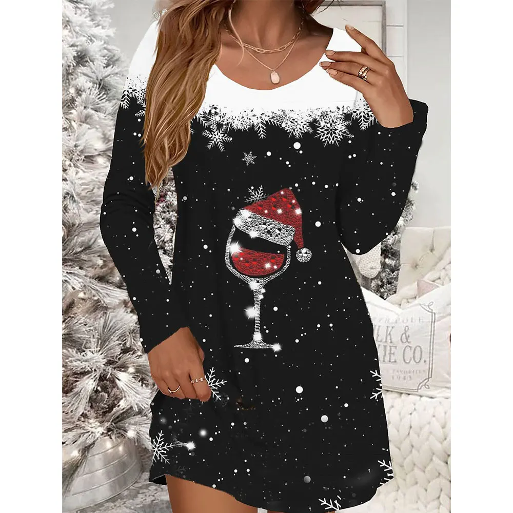 فساتين 2025 فساتين نسائية عصرية للشارع في الهواء الطلق وأكمام طويلة تنورة فضفاضة باللونين الأبيض والأسود لحفلات الزفاف النسائية