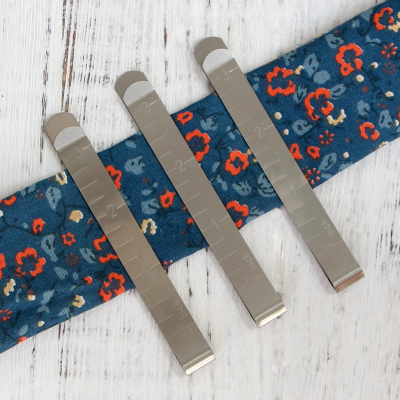 Metal Sewing Roll Side Clip Sewing Clip 3 Inch Measuring Scale Quilting Clip DIY Sewing Fixed Mark Ruler
