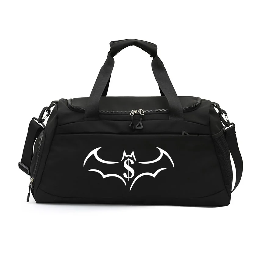 

Sport Gym Handbag Crossbody Bags Bat Pattern Printed with Shoes Pocket Large Capacity Training Daypack Fitness Yoga Tote Packs