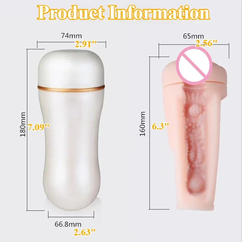 Soft And Realistic Penis Sex Exerciser, Flesh Textured Light Lifelike Vagina Vacuum Sucking Men's Masturbator Sex Toy For Men view 4