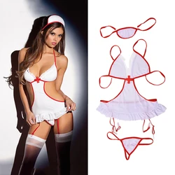 Nurse Cosplay Costume Uniform Outfit Sets Erotic Teddy Lingerie Bedroom Roleplay For Women Role Play Sexy Halloween Christmas