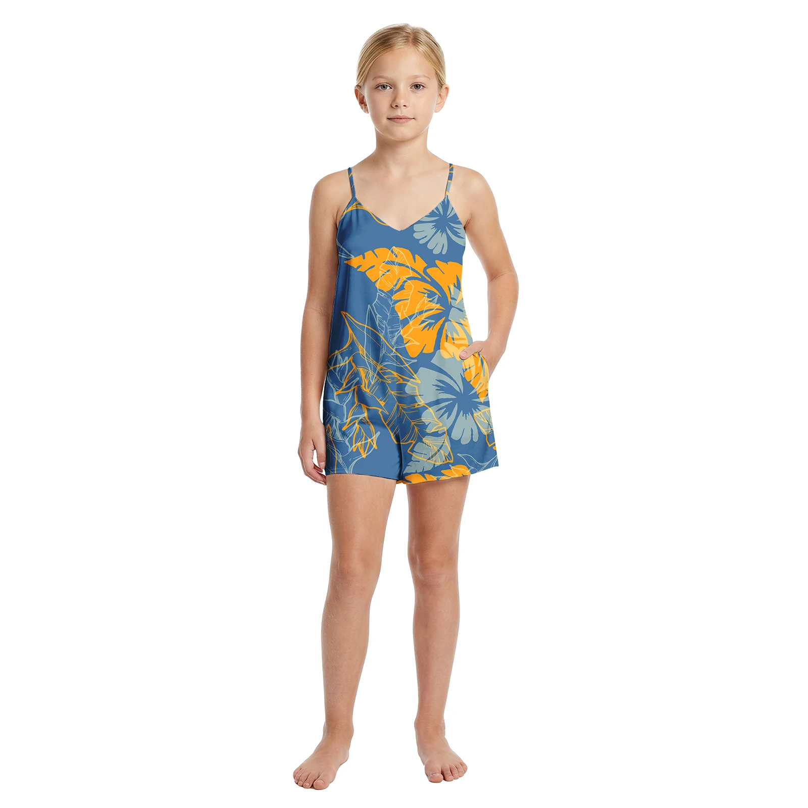 Fashion New Tropical Pattern Hawaiian Romper Samoan Tribal Design Kids Jumpsuits Polynesian Popular Custom Logo Girls Playsuits