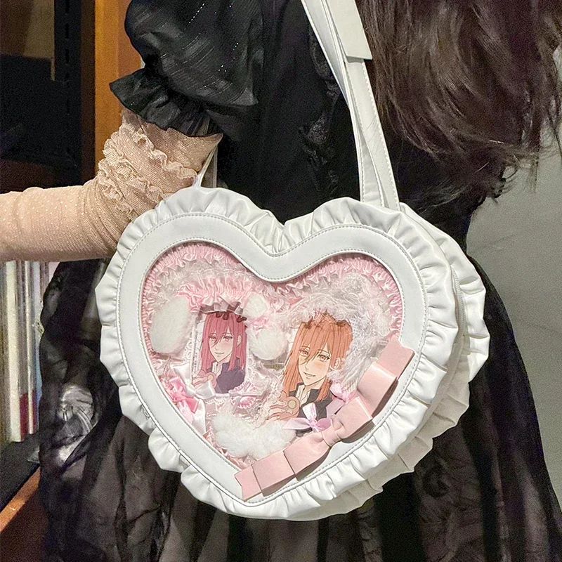 Original japanische Stil Lolita Handtasche Damen süße süße Liebe Form Schleife Umhängetasche weibliche Mode All-Mathc Umhängetasche