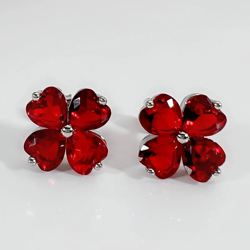 Classic Crystal Clover Earrings For Women Jewelry Luck Flower Ear Accessories Silver 925 Needle Earrings Female Christmas Gift