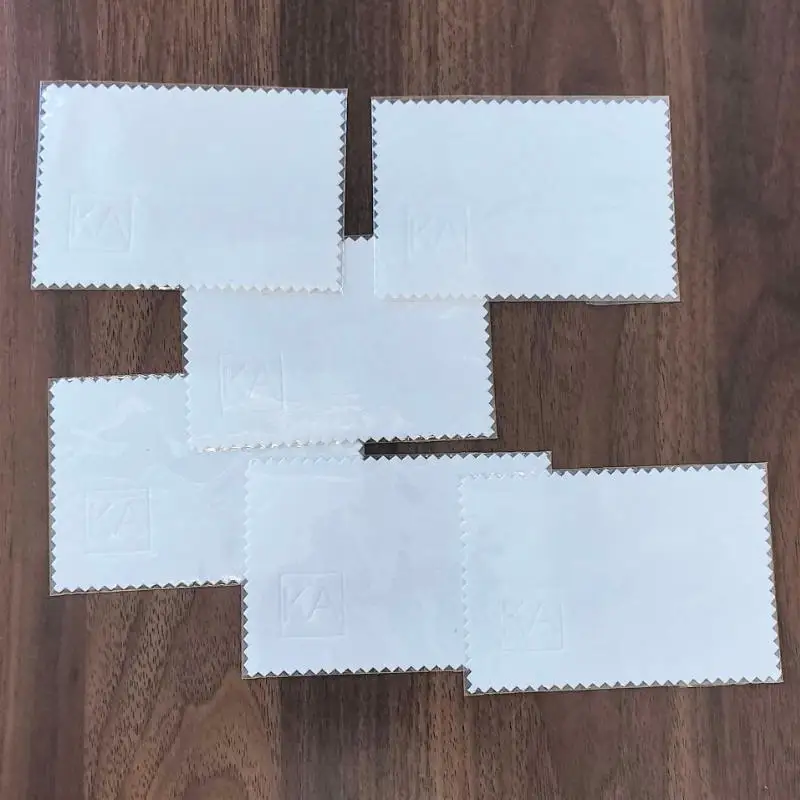1000 Pieces White Polishing Cloths 10x6.5cm Embossed Logo Envelope Packaged Customizable Corporate Promotional Item