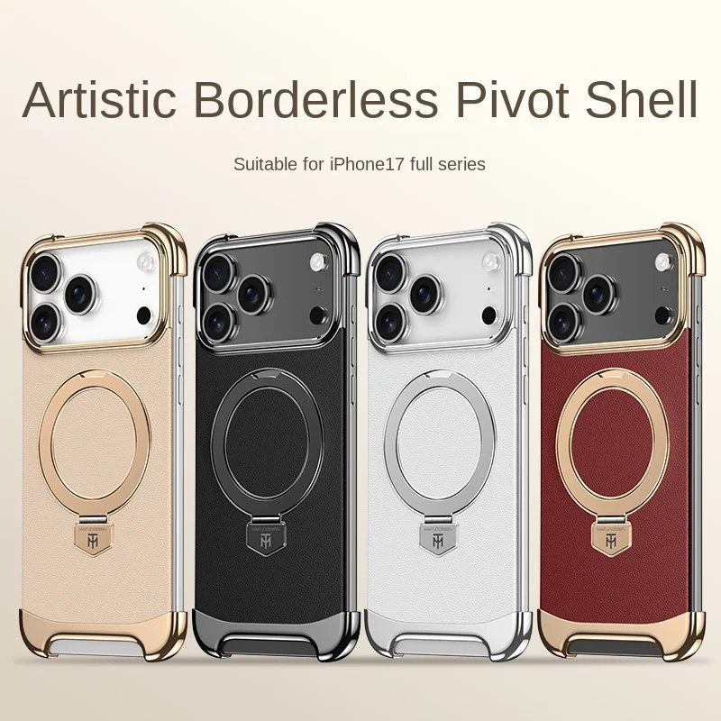 

Магнитный чехол для телефона iPhone 17 pro max 17 Air 14 15 13 17 16 pro max Кожаные чехлы противоударная задняя крышка с кронштейном