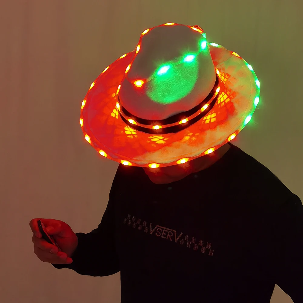 Chapeau néon à LED polychrome pour fête costumée, casquette Shoous, spectacle de danse, bar DJ structurels ent, carnaval, cool