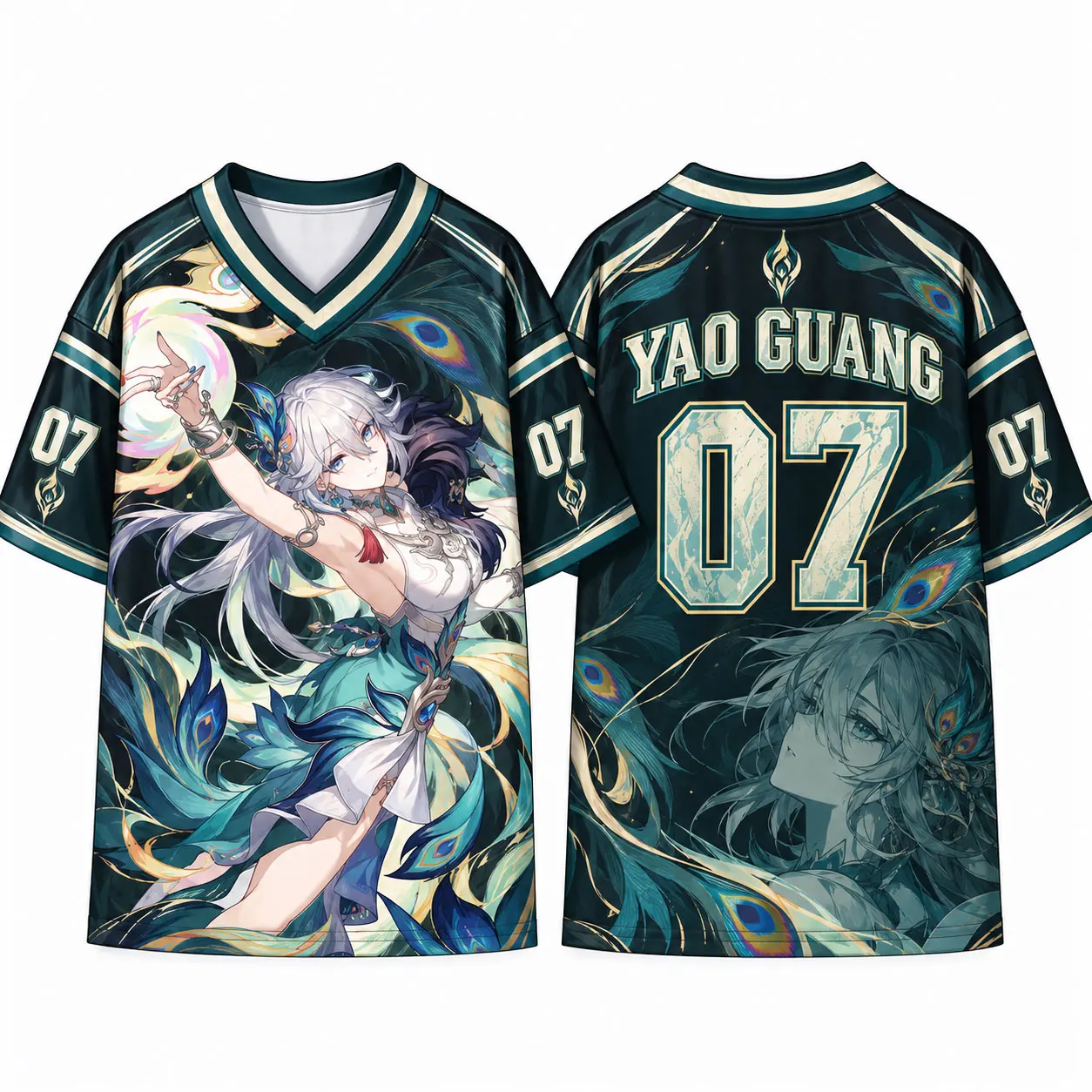 Honkai Star Rail HSR Anime Grafik-T-Shirt, Ashveil Sparxie, Yao Guang, Jersey mit Allover-Print, atmungsaktives, schnelltrocknendes T-Shirt. – Detail 7