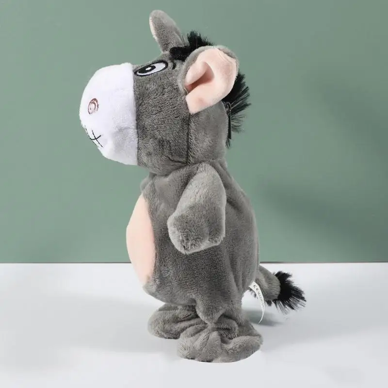 Donkey Stuffed Musical Toys Talking Plush Singing Toy Sensory Learning Development Musical Toy Electric Interactive Animated