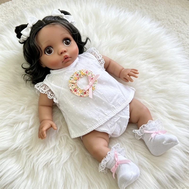 40cm Lifelike Girl Reborn Babies Silicone Dolls Peeka  Toys for Xmas Gift
