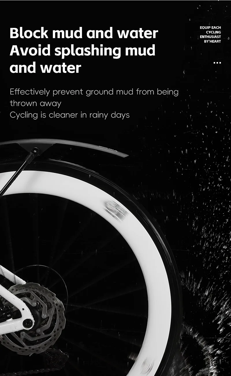 WEST BIKING Schnellspann-Fahrradkotflügel 3,8 cm breit, Doppelstangen-Schutzblech-Set für Rennrad, Gravelbike, Fahrradzubehör für Regenfahrten – Detail 6