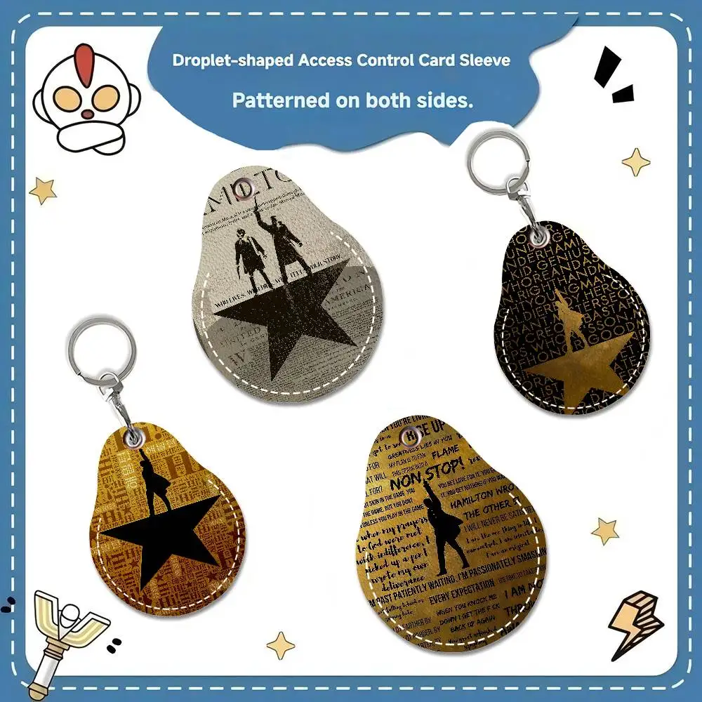 Hamilton Musical Vintage Mini Water Drop Shape Community Access Card Holder Elevator Card Sensor Drop Card Protector Keychain