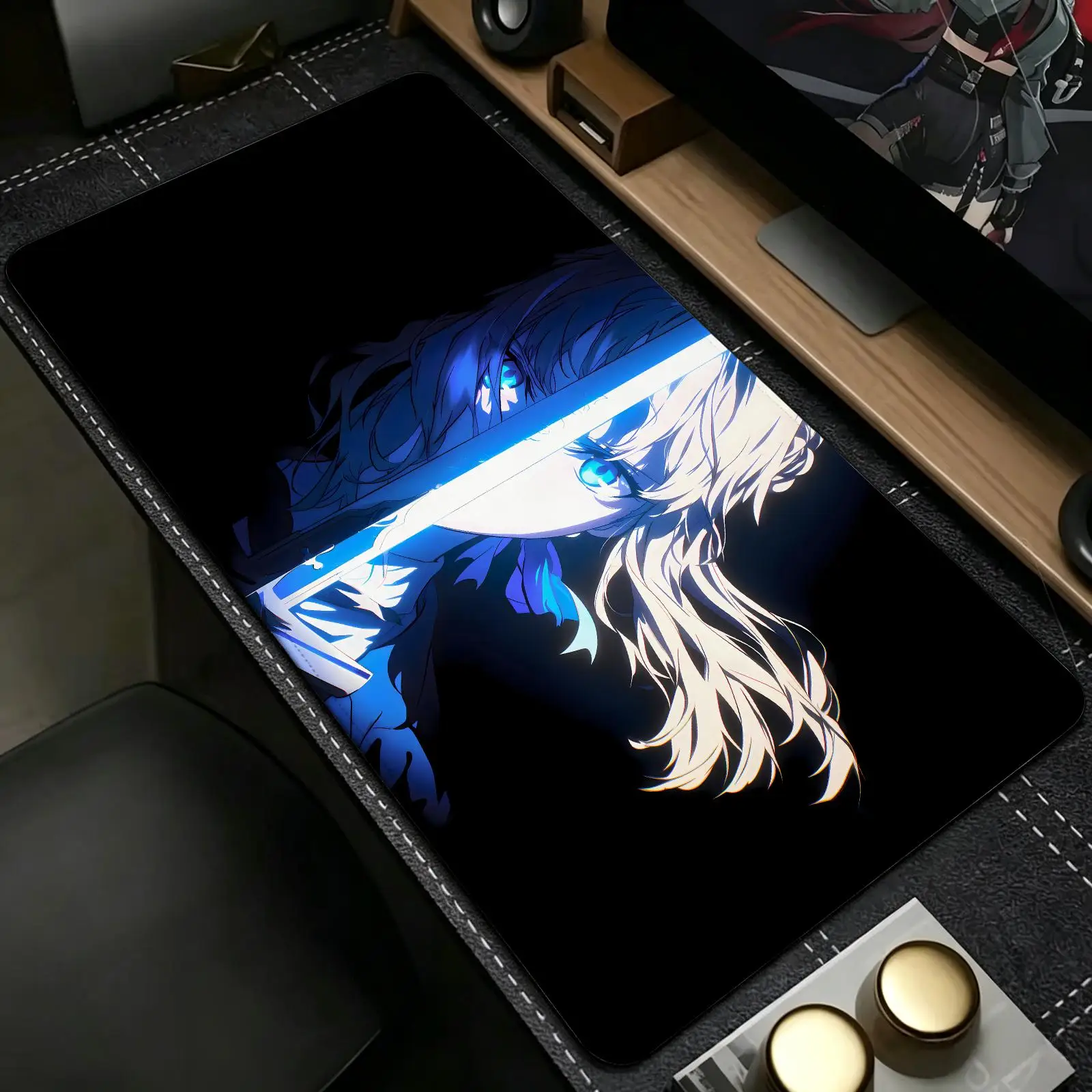 Mouse Pad Esports gaming mouse pad, stitched edge computer desk mat,anime style desktop mouse mat FateZero Saber