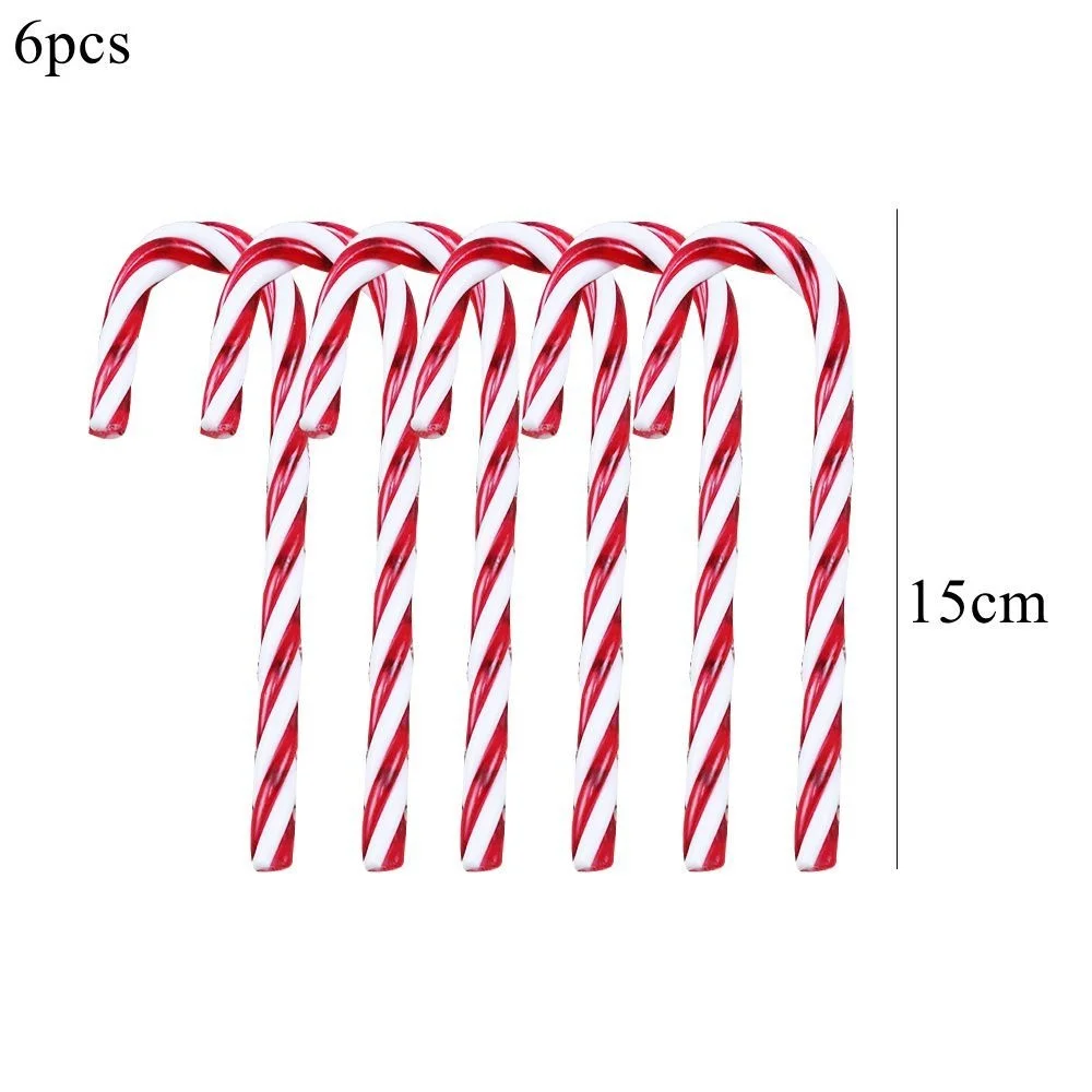 1pack Red White Christmas Crutch Acrylic Lollipop Candy Type Pendants for Noel Tree Decorations Xmas Kids Gifts Supplies