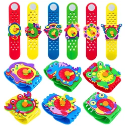 2/5/8pcs Kids DIY Watch 3D EVA Foam Craft Sticker Creative Watches Clock Handmade Material Children Learning Education Toys Gift