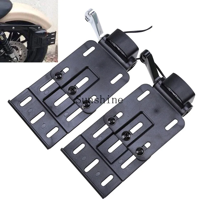 

Applicable to XL883 1200 48 modified license plate bracket retro side fixed frame light