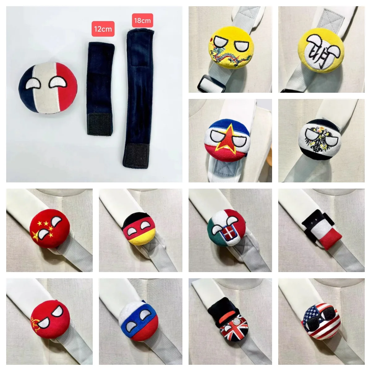 CountryBalls Pluszowa lalka Niemcy USA Rosja Francja Wielka Brytania Związek Radziecki Country Ball Polandball Torba Pasek Dekoracja Zabawka na prezent