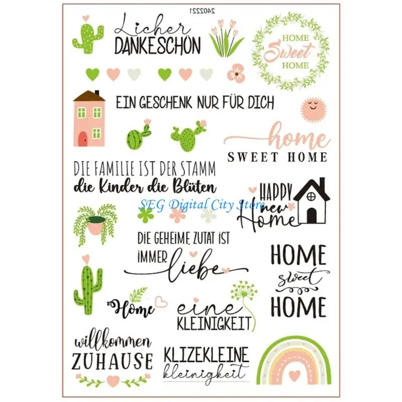 

U75B Water Transfer Sticker Water Resistant Rub On Sticker for Art Craft Glass Furniture 5.83x8.27Inch