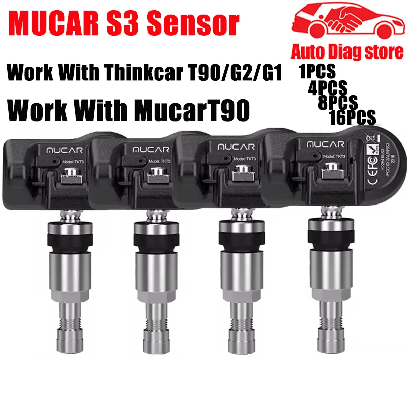 MUCAR S3 2in1 Sensor TPMS 315MHz 433MHz S3 THINKCAR S3 Universal Sensor Automotive Mechanical Workshop Tool TPMS Program T90