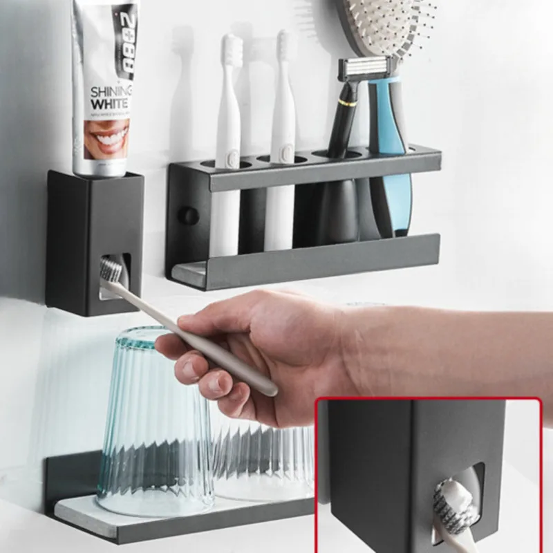 Floating Shelves Toothbrush Holder Punch-free Toothbrush Holder Wall-mounted Holder Storage Rack Electric Toothbrush Holder