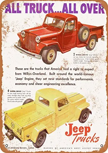 Metal Sign - 1947 Willys Overland Trucks - Vintage Look