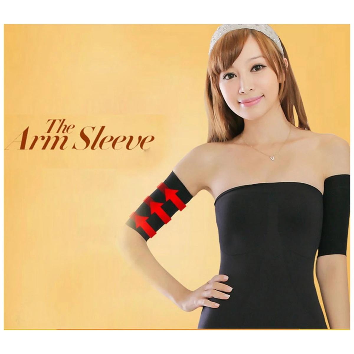 

2 Pairs Elastic Compression Arm Sleeves Slimming Scar Covering Skin-Friendly Shaping Toning Support Blood Circulation Workout