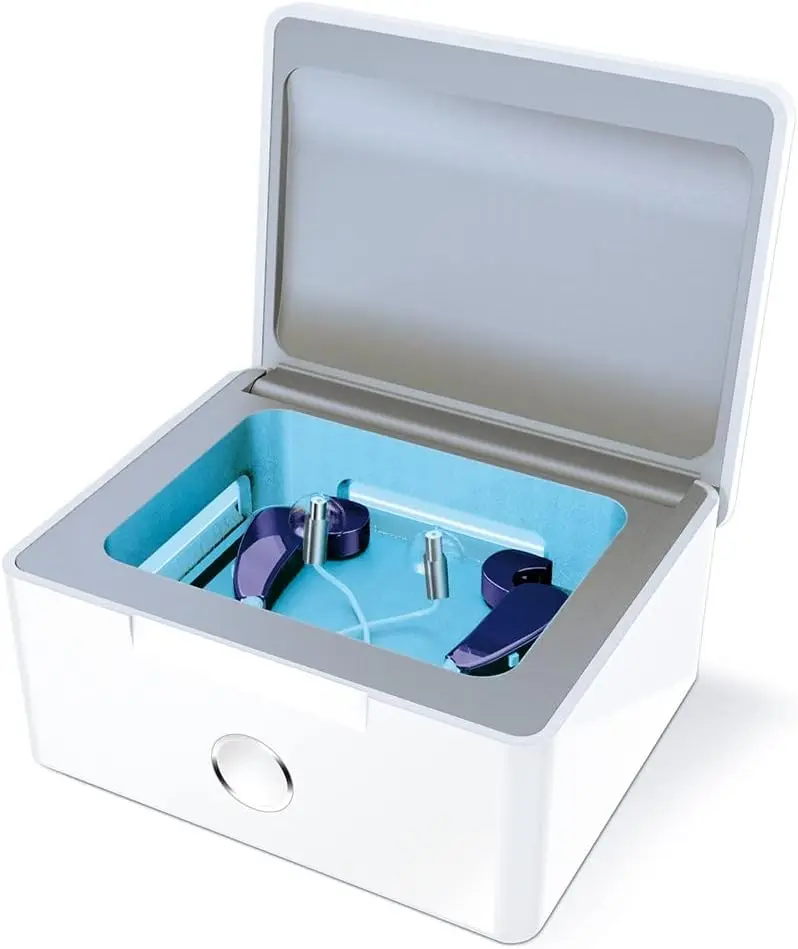 

Fast Hearing Aid Dryer with UV-C Light, Removes Moisture from Earbuds and Amplifiers