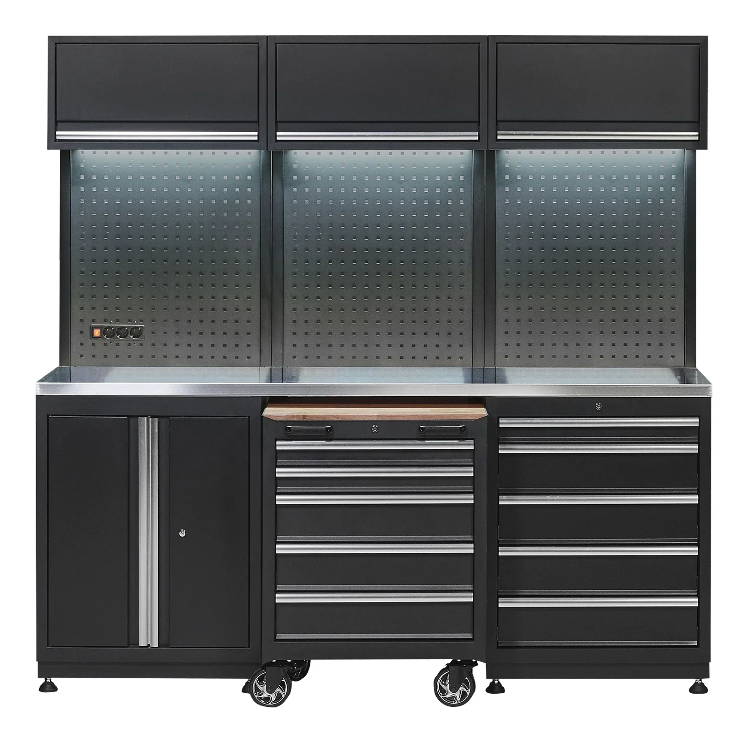 

2m Long Garage Tool Toolbox with Tools Sets Cabinet and Workshop Steel Metal Carton Box Durable 3 Years Silverado Tool Organize