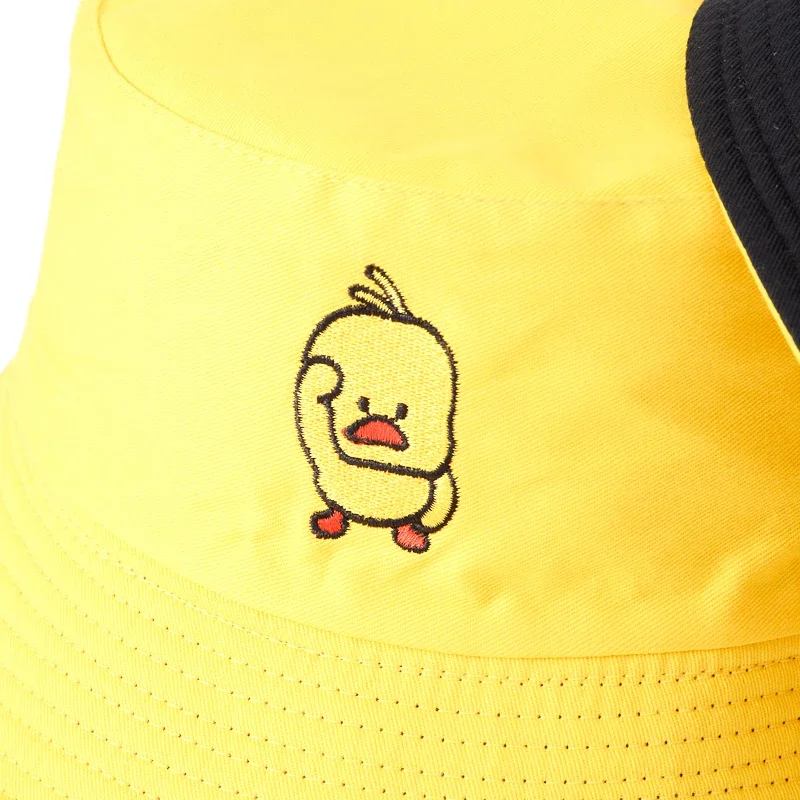 2024 Summer Duck Reversible Bucket Hat for Women Travel Fisherman Hat Sad Boys Bob Fishing Cap Girl Outdoor Panama Beach Sun Hat