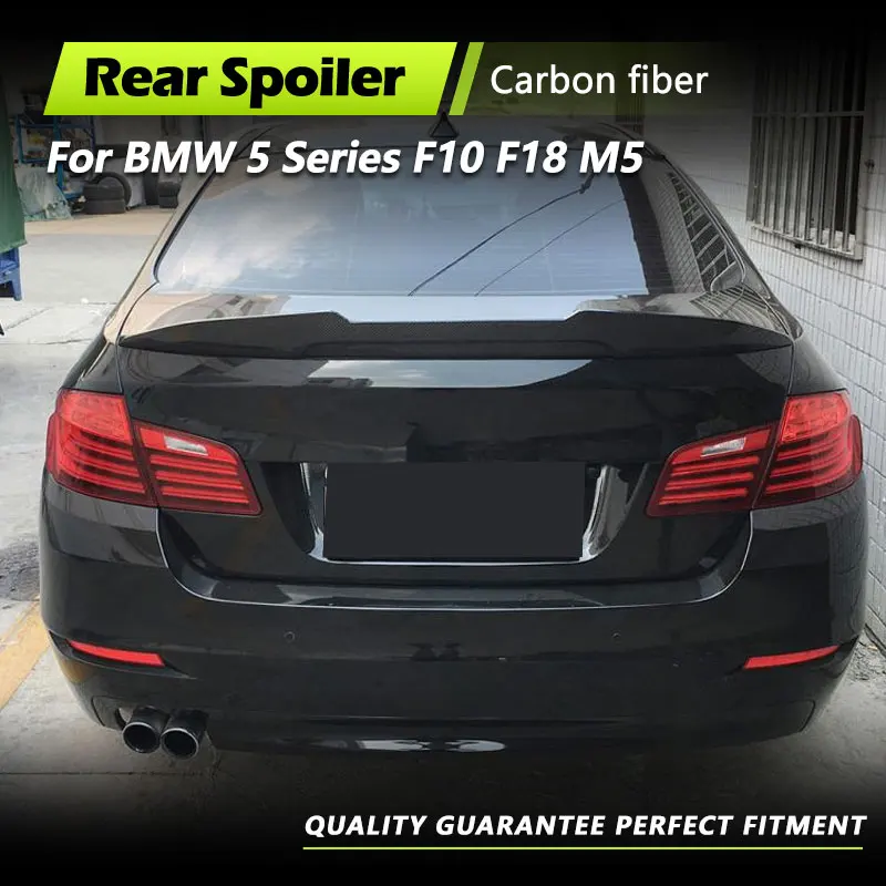 

Car Trunk Spoiler for BMW 5 Series F10 F18 520i M5 2010-2016 Real Carbon Fiber Car Rear Highkick Racing Spoiler Wing Lip