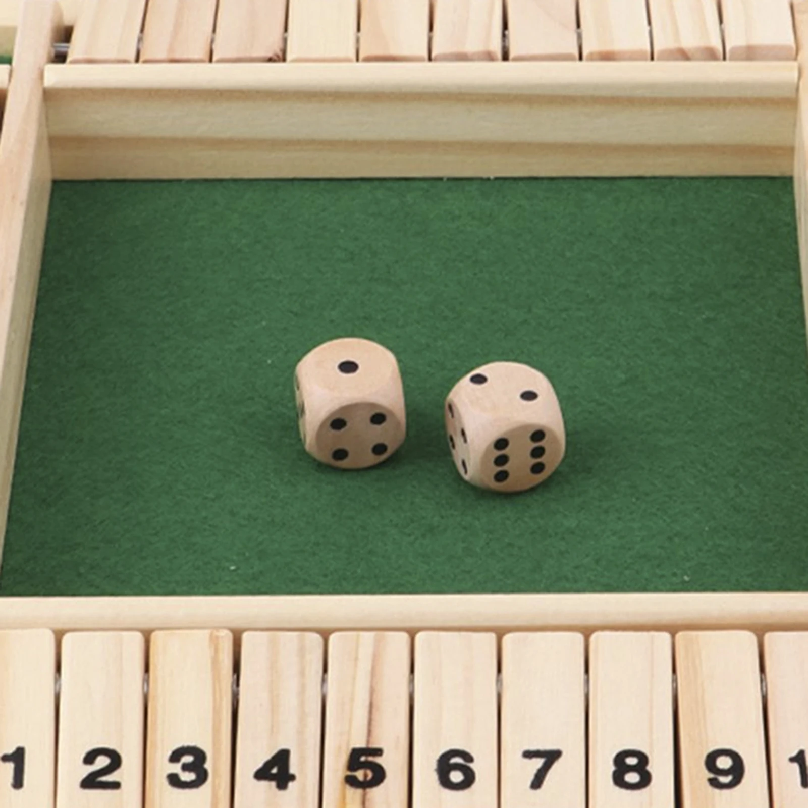 2 Joueurs Shut The Box - Jeu de Dés en Bois, Plateau Éducatif avec 2 Dés, Jeu de Table Classique pour Classe, Maison et Fête - A - A - Jeux - Jouets