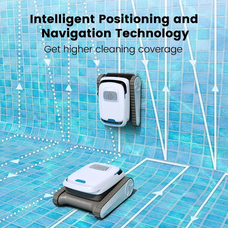 

Pool Vacuum for Inground Pools, 45,000Pa Power, Smart Navigation, Cordless Robotic Pool Cleaner for Pool Floor, Wall & Waterline