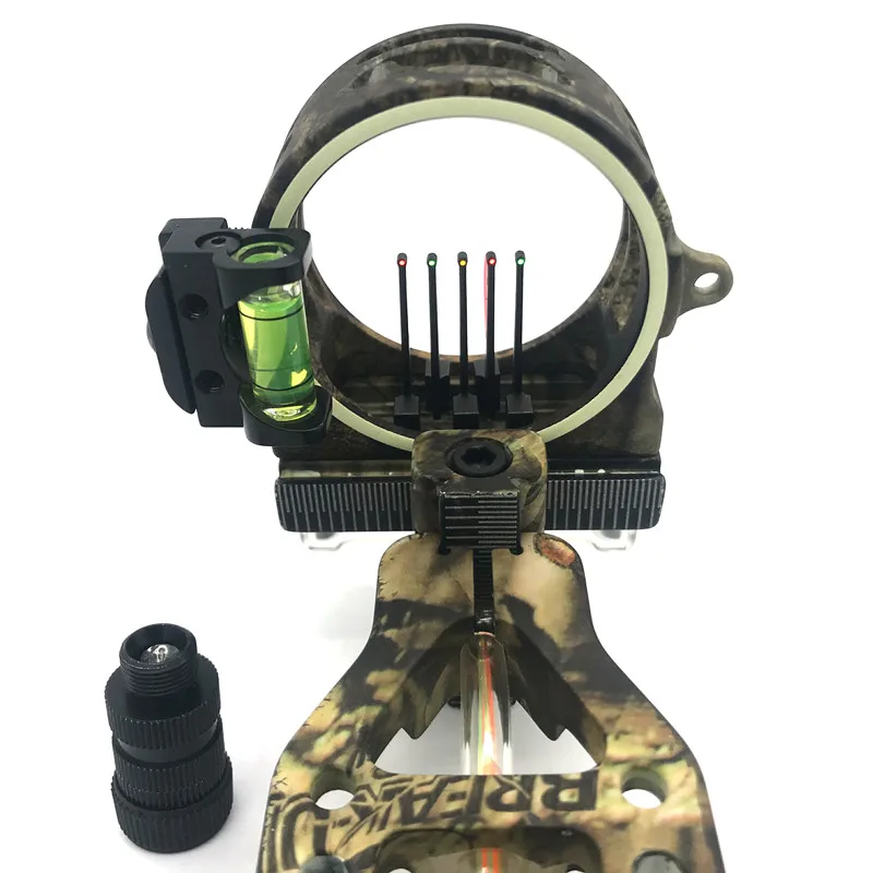 

Bow Sight 2022 New 5-pin Sight, Ultra-fine Optical Fiber, Made Of 6061 Aluminum Alloy Recurve/Compound Bow Accessories Shooting