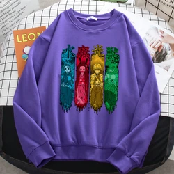 Simple Kawaii Sweatshirts For Women Japanese Anime Demon Slayer Print Hoodies Fleece Soft Pullovers Loose Crewneck Ladies Tops