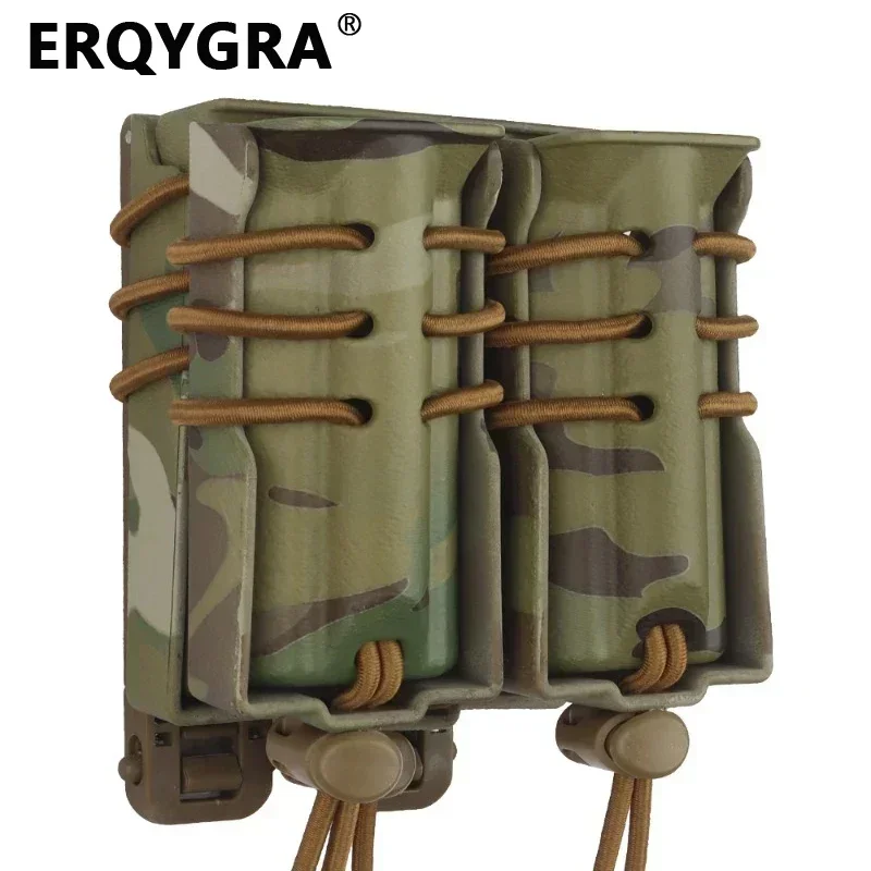 

ERQYGRA Tactical Urban 9mm M4 Double Mag Molle Pouch CS Shooting Wargame System Paintball Accessories Waist Bag Outdoor Hunting