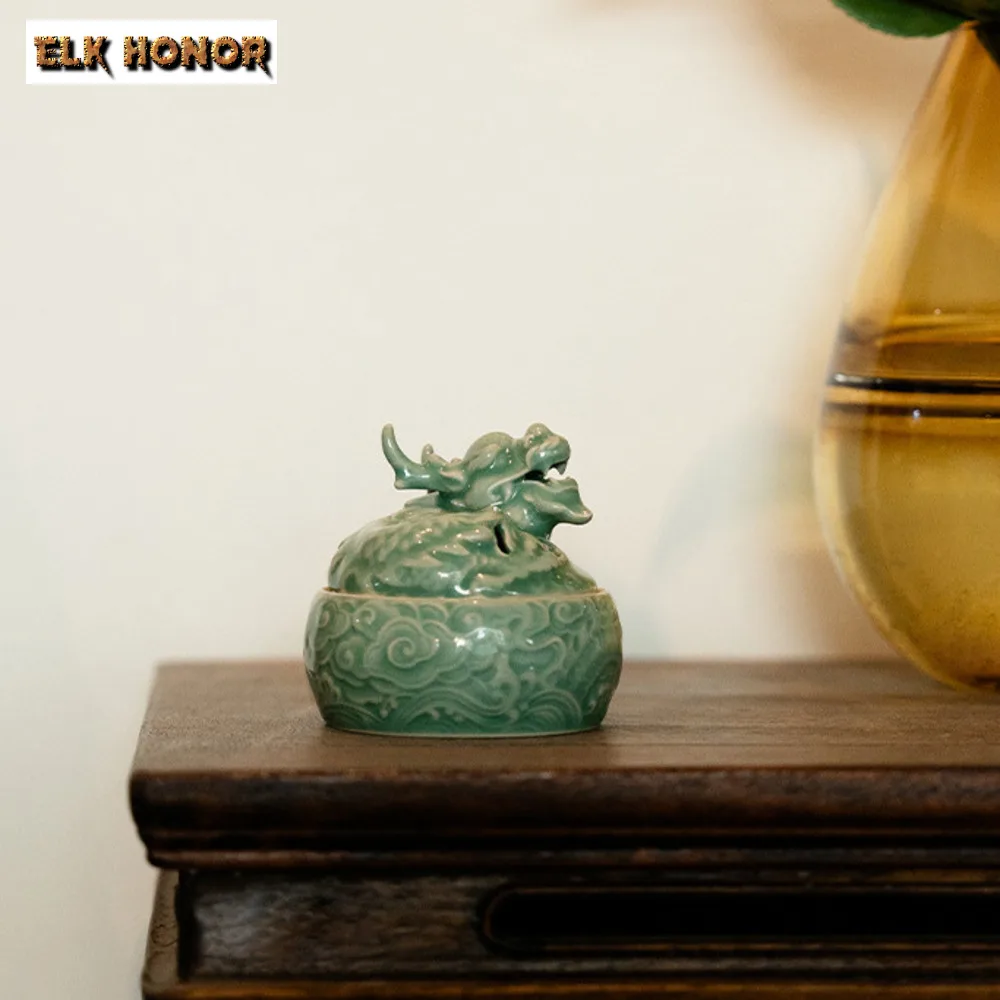 Imagem -05 - Celadon Incenso Titular Antique Dargon Nuvem Cachoeira Distribuidor Cheiro Doméstico Ornamento Acessórios Artesanais Yue Kiln