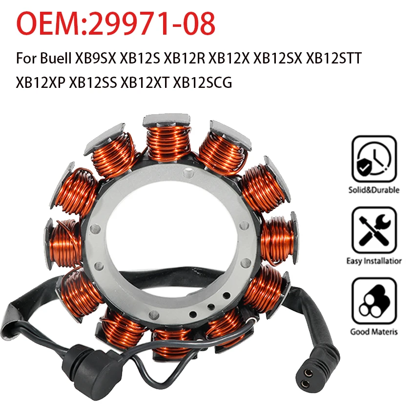 

Motorcycle Ignition Generator Stator Coil For Buell XB9SX XB12S XB12R XB12X XB12SX XB12STT XB12XP XB12SS XB12XT XB12SCG