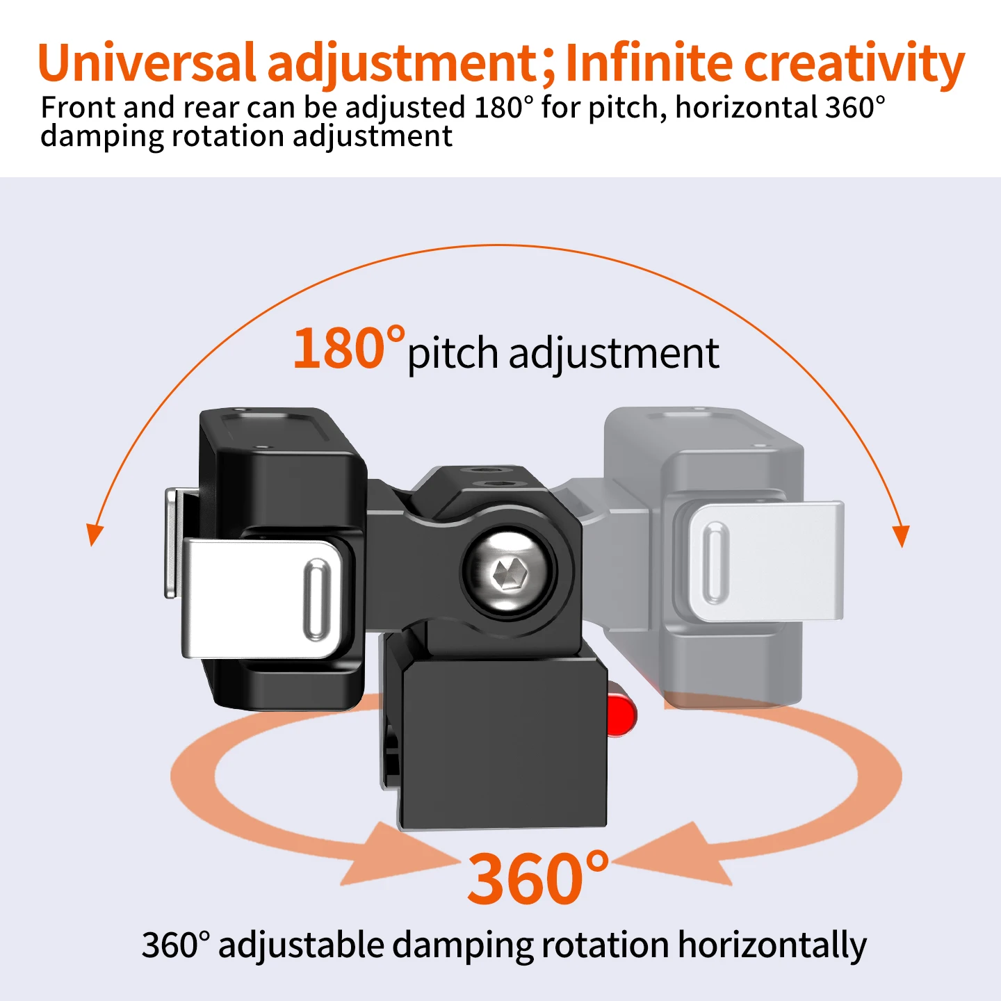 360° Schwenkbarer Kugelkopf mit NATO-Klemme und Schnellverschluss für Action-Kameras wie GoPro13, DJI Osmo 360, Insta360 X6, Ace Pro2, RS Gimbal-Halterung – Detail 2