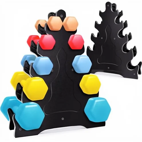 

Гантели с резиновым покрытием Factory Hex в комплекте со стойкой для домашнего и коммерческого использования, для силовых тренировок, с защитой от скатывания, бесшумные